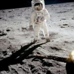 Buzz Aldrin on the moon in 1969