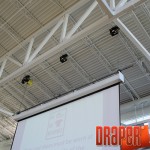 TorkStar Utility Line Hoist, used here to support a projection screen.