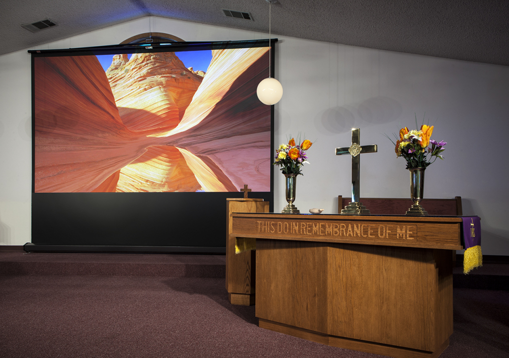 Draper portable screens are a good solution when you need a screen to share spaces, or need to take your presentation on the road.