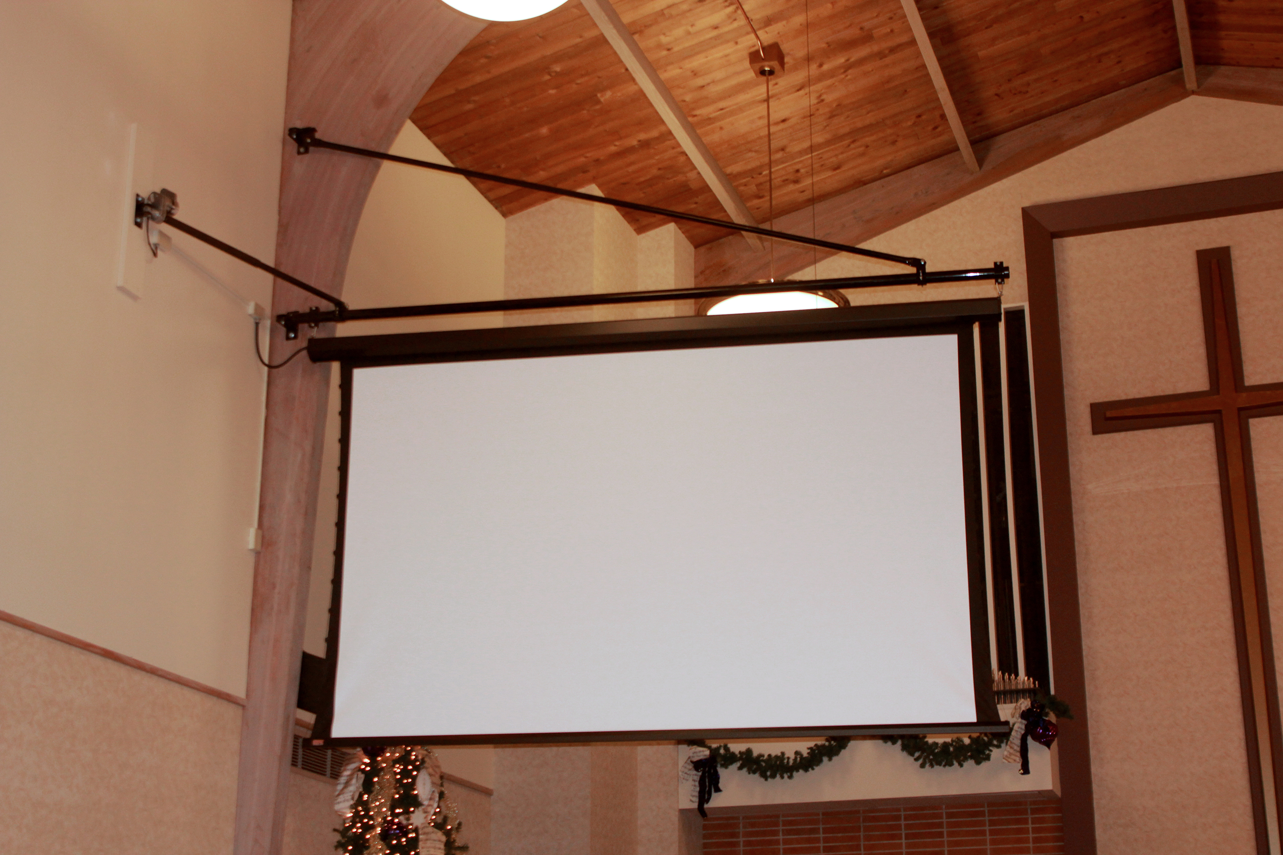 Vaulted Ceiling Projector Screen Mount Shelly Lighting