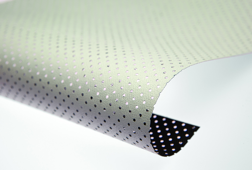 Perforated screens have tiny perforations to allow the audio to pass through the screen material.